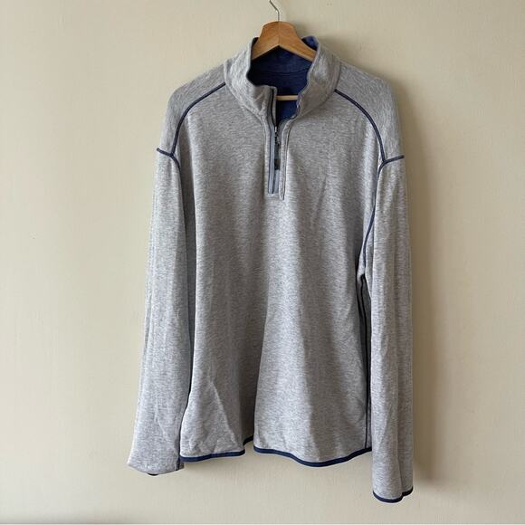 Tommy Bahama Reversible Quarter Zip Pullover Long Sleeves Men size XL Blue Gray - Picture 11 of 12